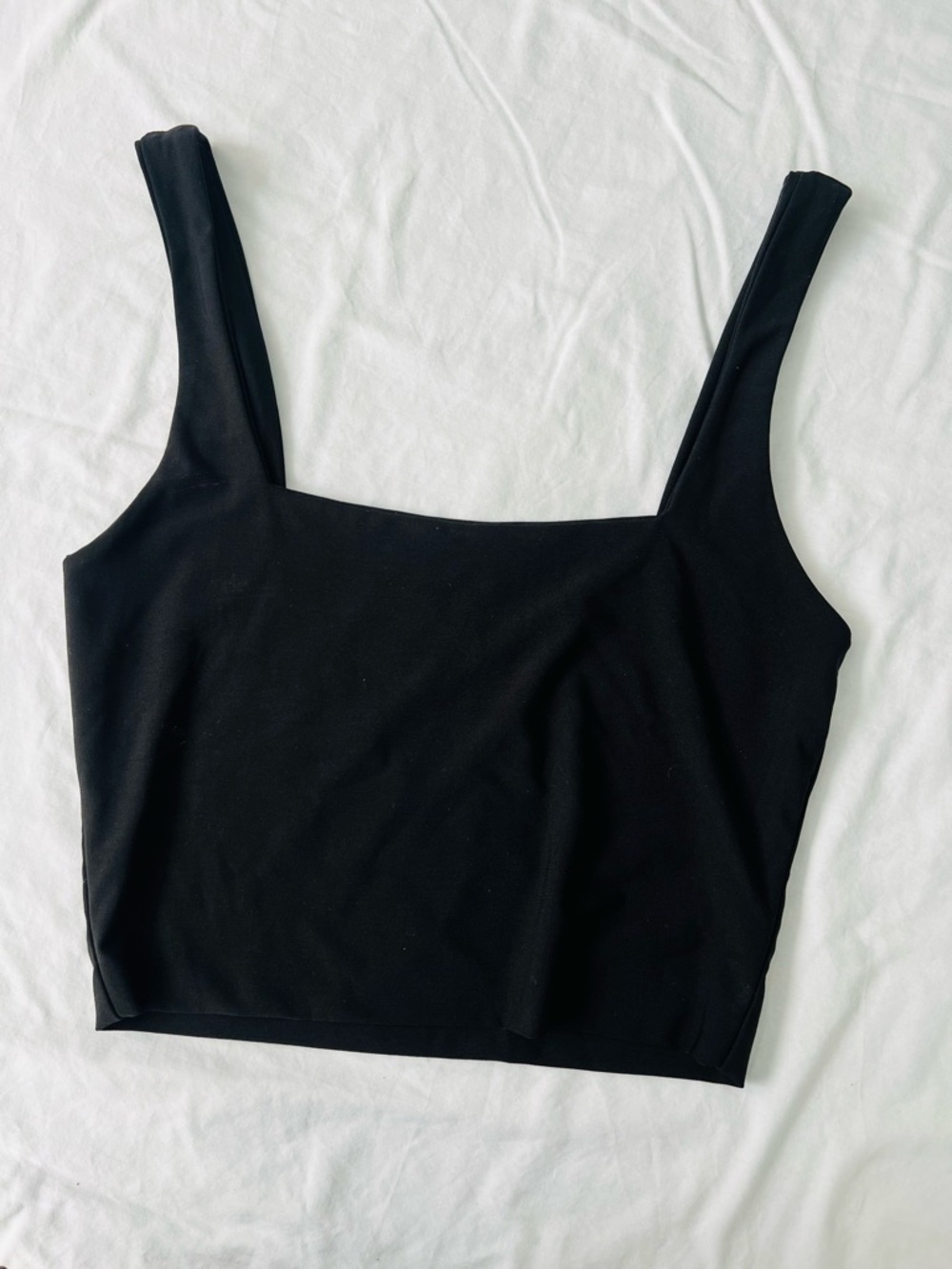 Better Be Black Square Neck Crop Top